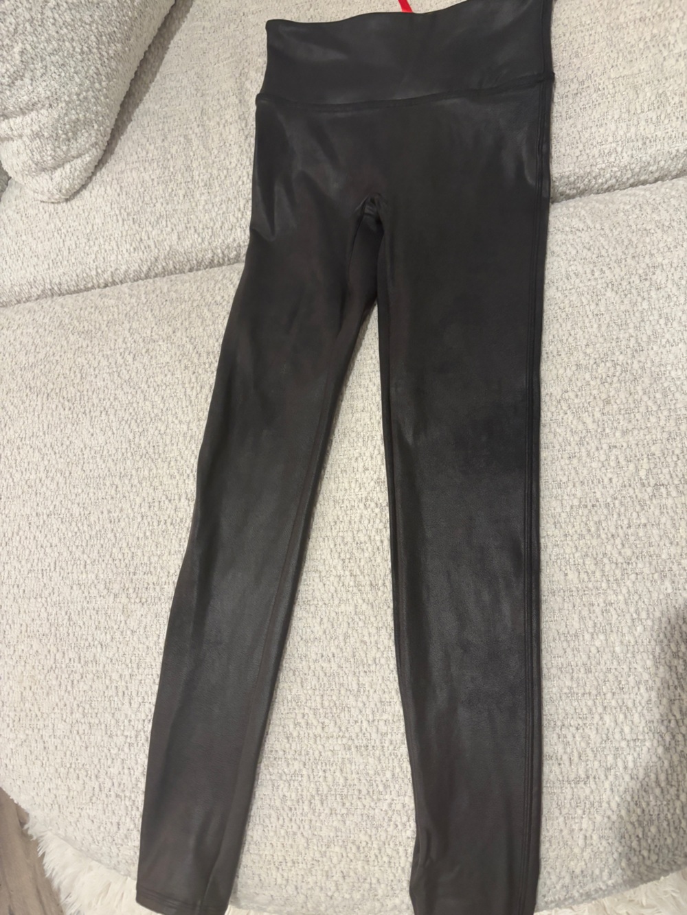 SPANX Black Faux Leather-Look Leggings